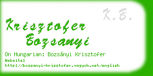 krisztofer bozsanyi business card