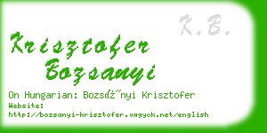 krisztofer bozsanyi business card